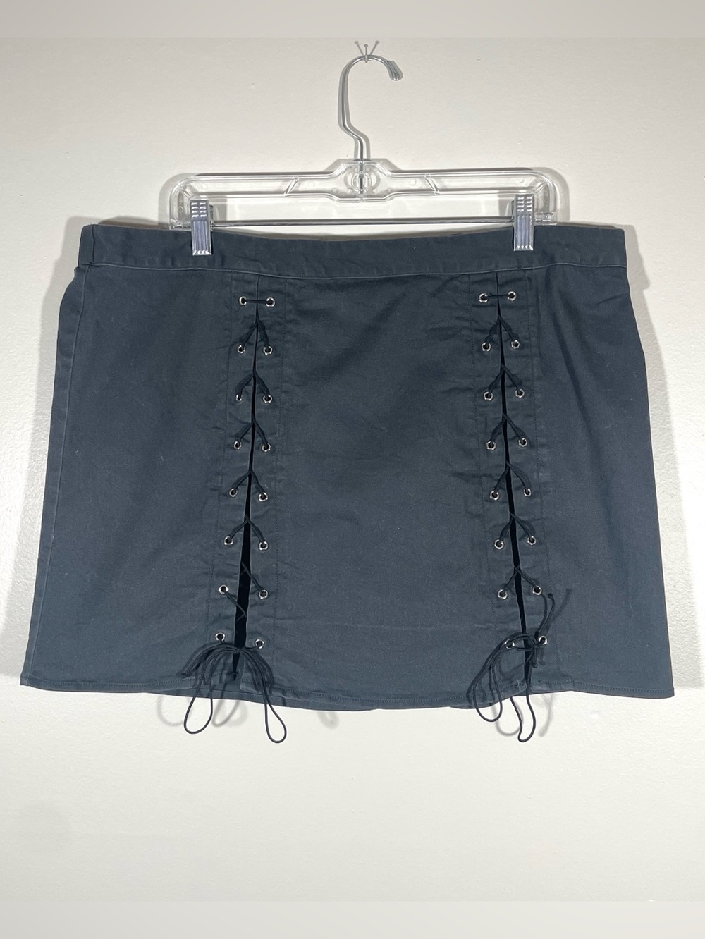 Faded Wild Fable Edgy mini skirt lace-up grunge, alt, Y2K, goth, streetwear